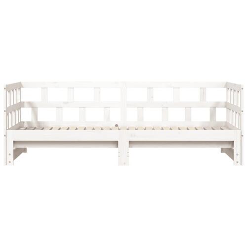 Daybed med udtræk 80x200 cm massivt fyrretræ hvid