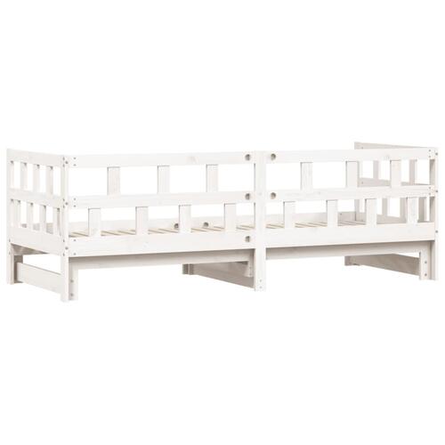 Daybed med udtræk 80x200 cm massivt fyrretræ hvid