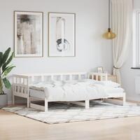 Daybed med udtræk 90x190 cm massivt fyrretræ hvid