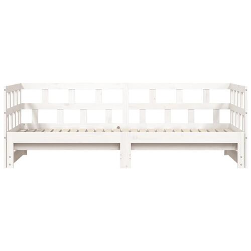 Daybed med udtræk 90x190 cm massivt fyrretræ hvid