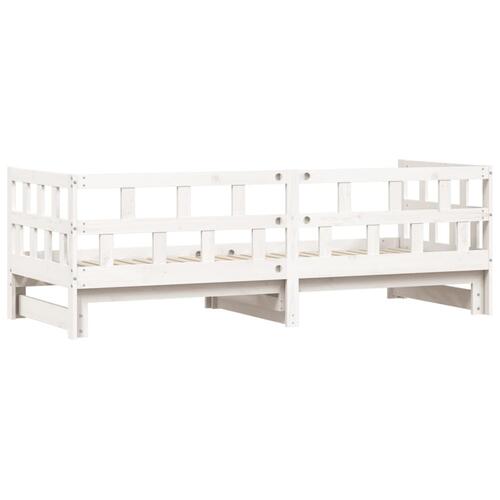 Daybed med udtræk 90x190 cm massivt fyrretræ hvid