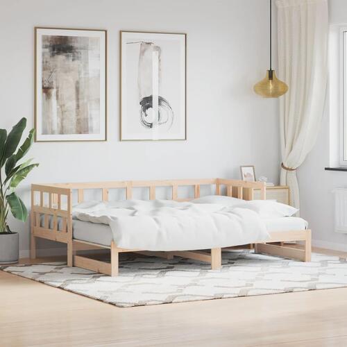 Daybed med udtræk 90x190 cm massivt fyrretræ