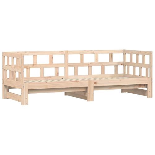 Daybed med udtræk 90x190 cm massivt fyrretræ