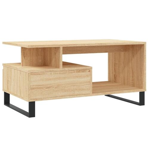 Sofabord 90x49x45 cm konstrueret træ sonoma-eg