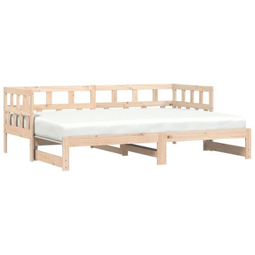 Daybed med udtræk 80x200 cm massivt fyrretræ