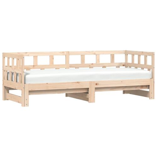 Daybed med udtræk 80x200 cm massivt fyrretræ