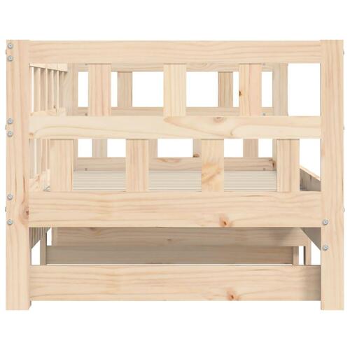 Daybed med udtræk 80x200 cm massivt fyrretræ