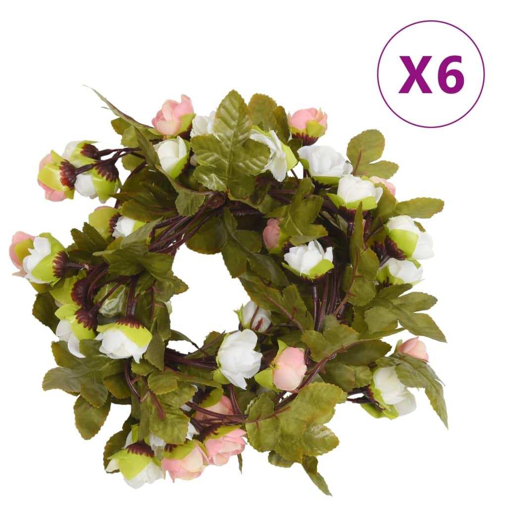 Blomsterguirlander til jul 6 stk. 215 cm champagnefarvet