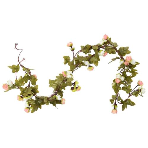 Blomsterguirlander til jul 6 stk. 215 cm champagnefarvet