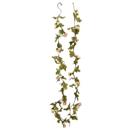 Blomsterguirlander til jul 6 stk. 215 cm champagnefarvet