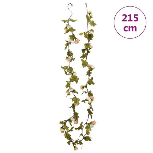 Blomsterguirlander til jul 6 stk. 215 cm champagnefarvet