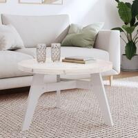 Bordplade Ø70x3 cm rund massivt fyrretræ hvid