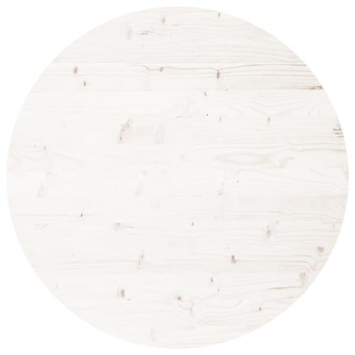 Bordplade Ø70x3 cm rund massivt fyrretræ hvid