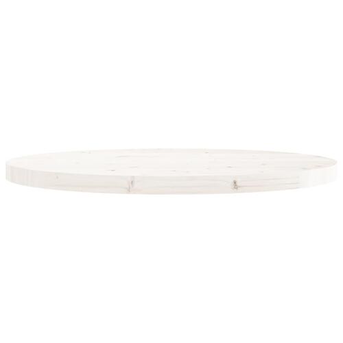 Bordplade Ø70x3 cm rund massivt fyrretræ hvid