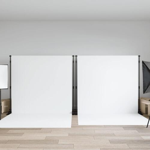 Stativ til fotobaggrund 2 stk. 305x243 cm stål sort