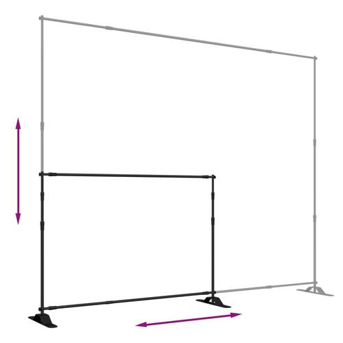 Stativ til fotobaggrund 2 stk. 305x243 cm stål sort