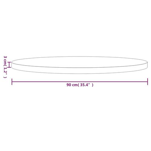 Bordplade Ø90x3 cm rund massivt fyrretræ