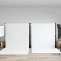 Stativer til fotobaggrund 2 stk. 254x243 cm stål sort