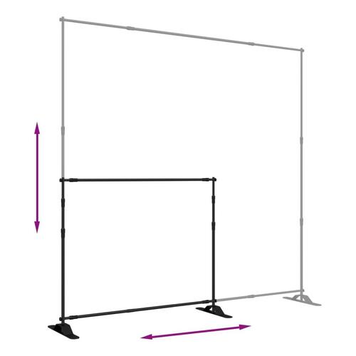 Stativer til fotobaggrund 2 stk. 254x243 cm stål sort
