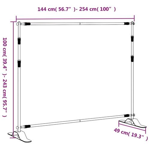 Stativer til fotobaggrund 2 stk. 254x243 cm stål sort