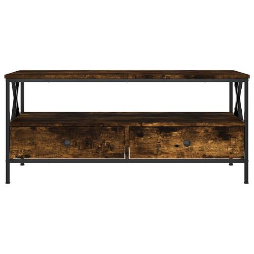 Sofabord 100x51x44 cm konstrueret træ røget egetræsfarve