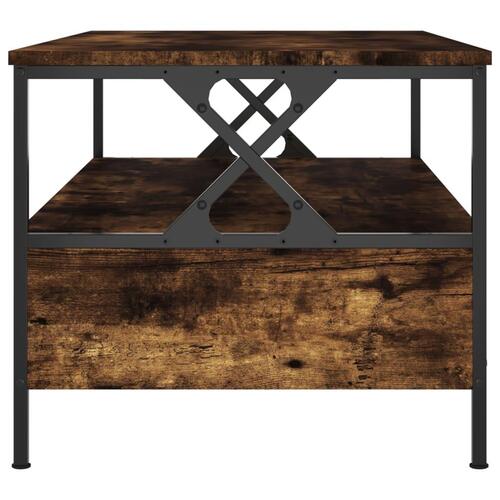 Sofabord 100x51x44 cm konstrueret træ røget egetræsfarve