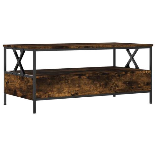 Sofabord 100x51x44 cm konstrueret træ røget egetræsfarve