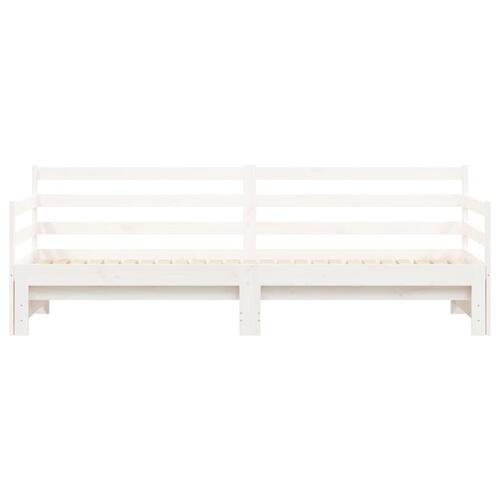 Daybed med udtræk 90x200 cm massivt fyrretræ hvid