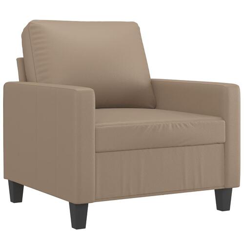 3 personers sofa med hynder kunstlæder cappuccinofarvet