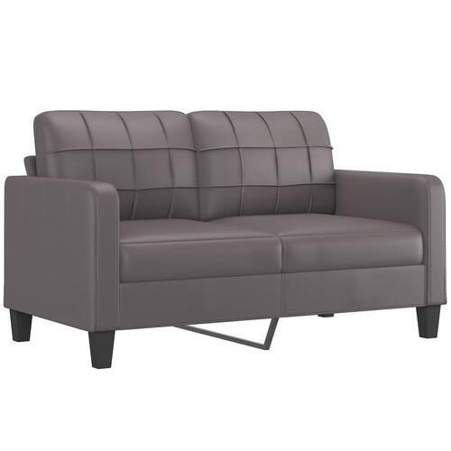 3 personers sofa med hynder kunstlæder grå