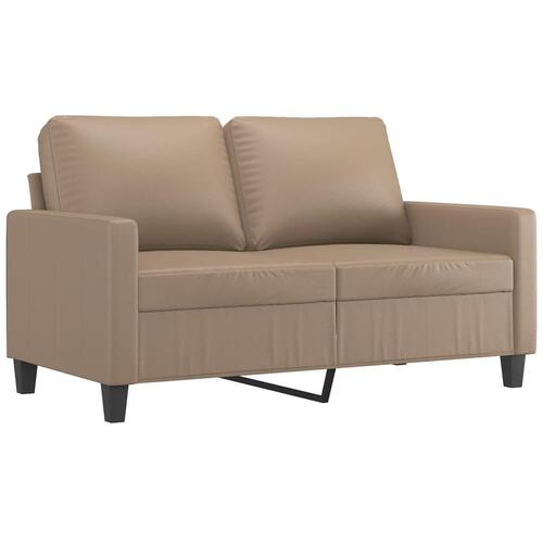 3 personers sofa med hynder kunstlæder cappuccinofarvet
