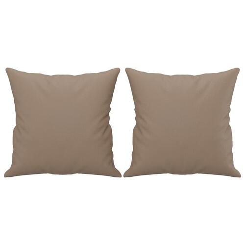 3 personers sofa med puder kunstlæder cappuccinofarvet