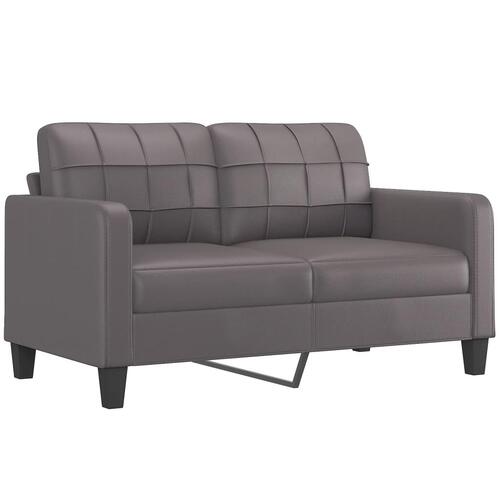 3 personers sofa med puder kunstlæder grå
