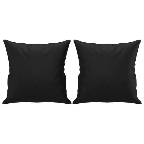 3 personers sofa med puder kunstlæder sort
