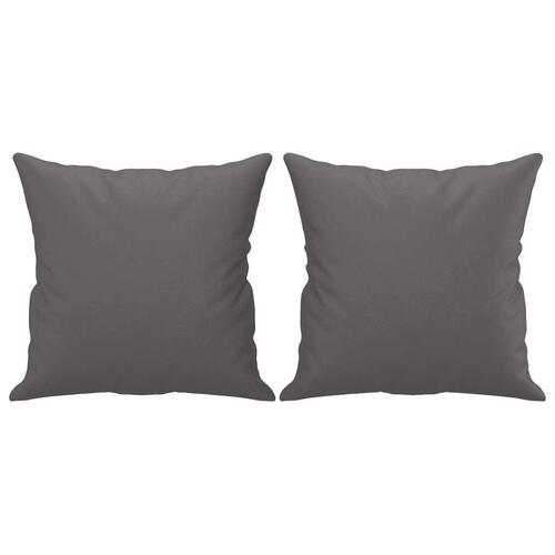 3 personers sofa med puder kunstlæder grå