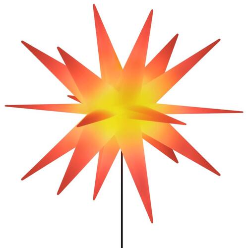 Juledekoration med LED-lys og jordspyd 3 stk. 57 cm foldbar rød