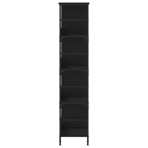 Bogreol 78,5x33x153 cm konstrueret træ sort