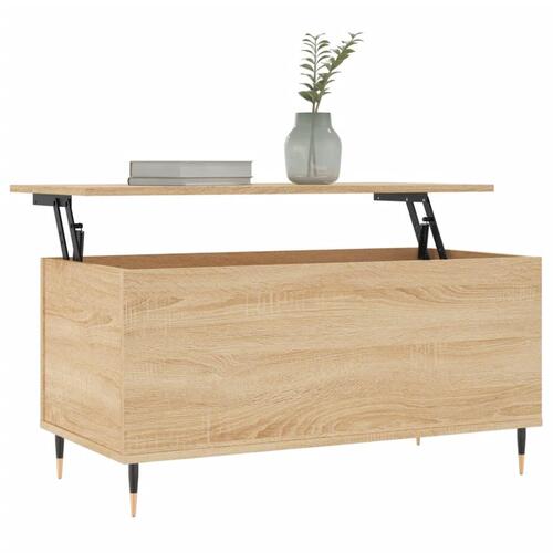 Sofabord 90x44,5x45 cm konstrueret træ sonoma-eg
