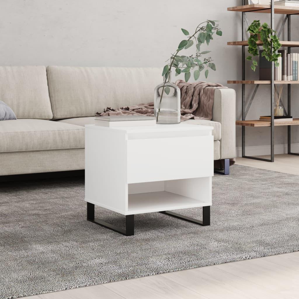 Sofabord 50x46x50 cm konstrueret træ hvid