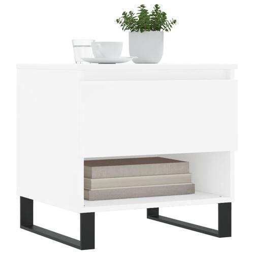 Sofabord 50x46x50 cm konstrueret træ hvid