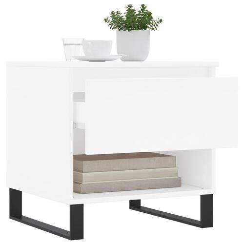 Sofabord 50x46x50 cm konstrueret træ hvid