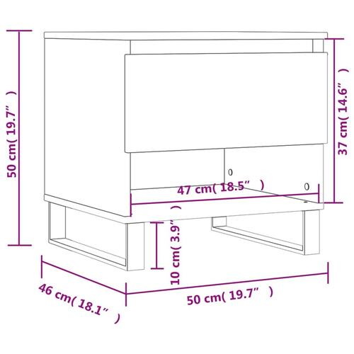 Sofabord 50x46x50 cm konstrueret træ hvid