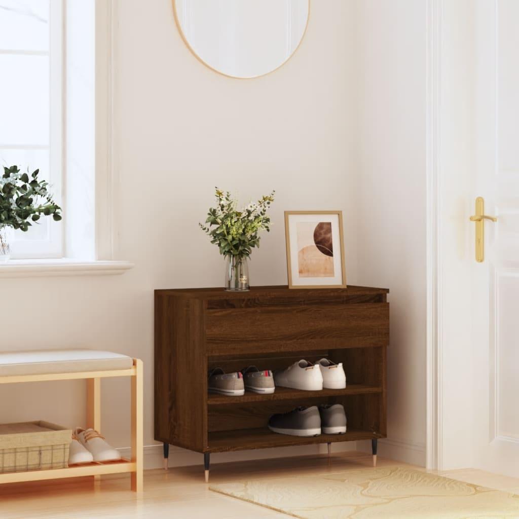 Skoreol 70x36x60 cm konstrueret træ brun egetræsfarve