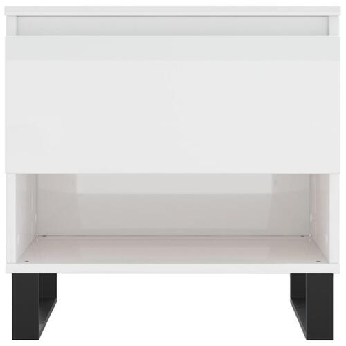 Sofabord 50x46x50 cm konstrueret træ hvid højglans