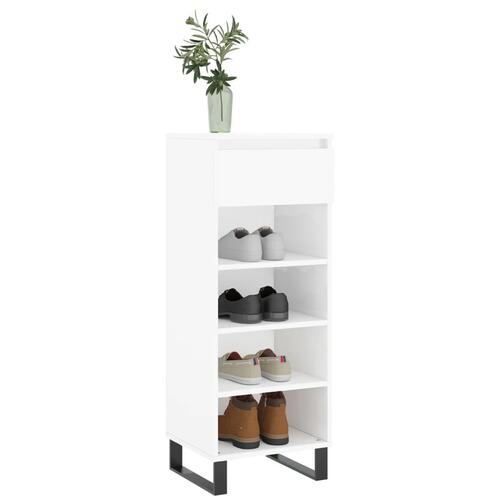 Skoreol 40x36x105 cm konstrueret træ hvid højglans