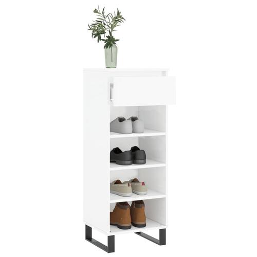 Skoreol 40x36x105 cm konstrueret træ hvid højglans