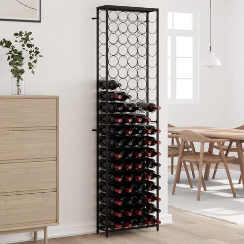 Vinreol til 95 flasker 54x18x200 cm smedejern sort