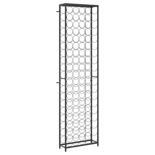 Vinreol til 95 flasker 54x18x200 cm smedejern sort