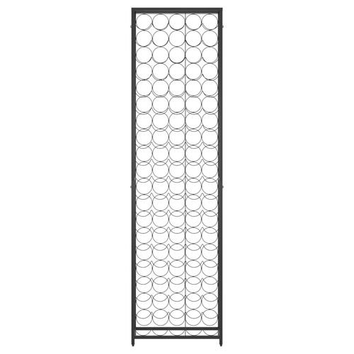 Vinreol til 95 flasker 54x18x200 cm smedejern sort