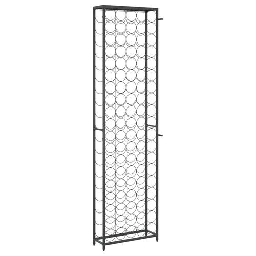 Vinreol til 95 flasker 54x18x200 cm smedejern sort